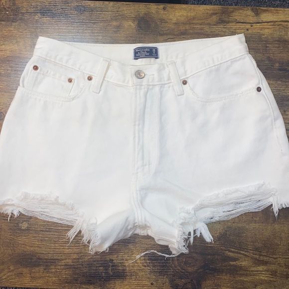 Abercrombie & Fitch Pants - Abercrombie & Fitch • White Jean Shorts • Annie High Rise Short • US6